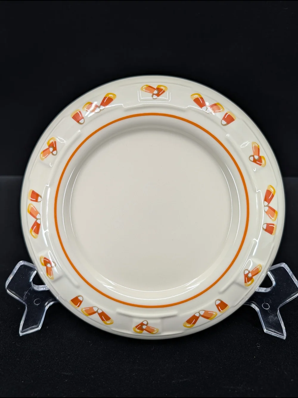 Longaberger Pottery Candy Corn Pillar Candleholder For Halloween#36391
